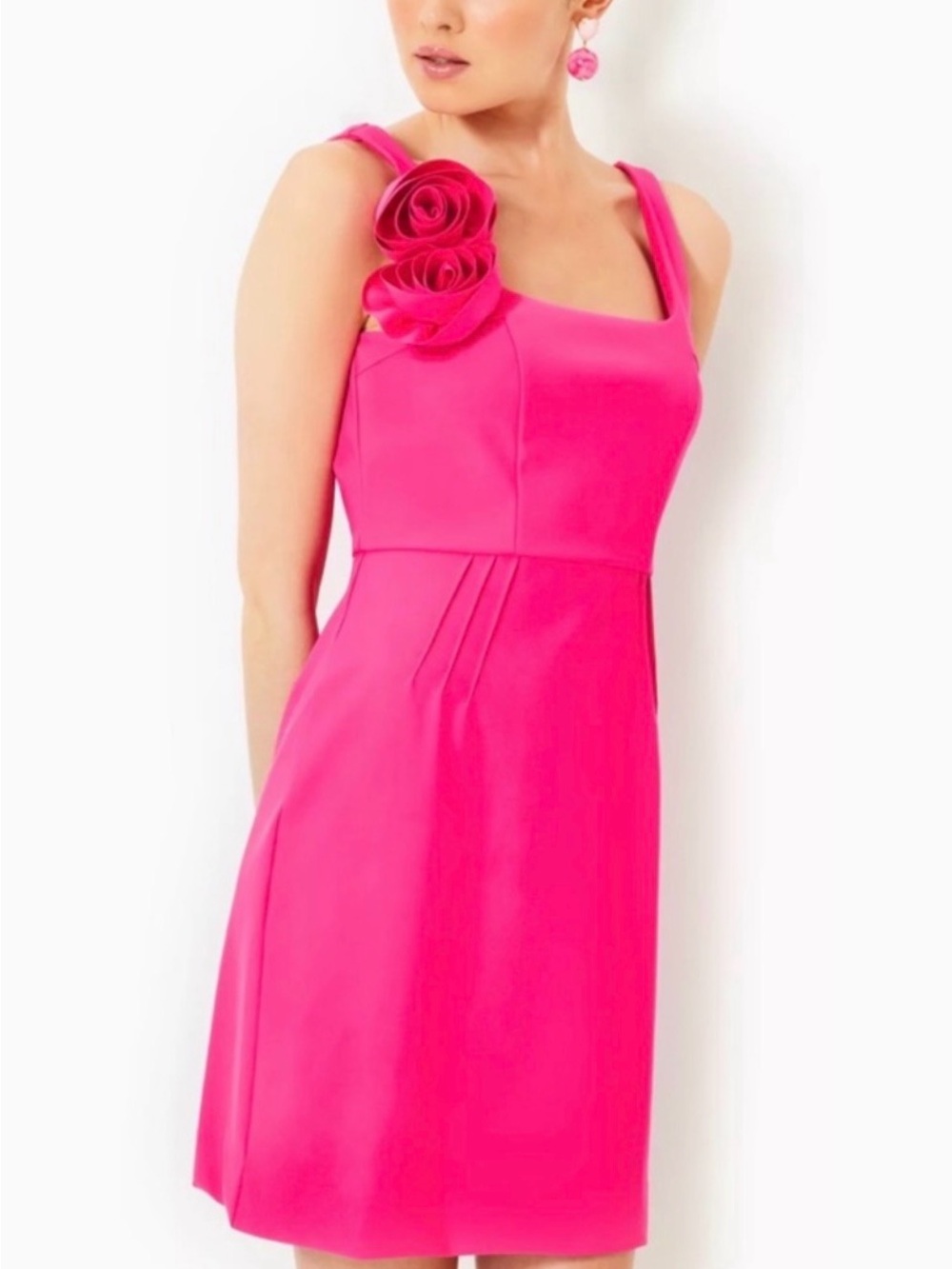 NWT LILLY PULITZER Jade Shift Dress in Scuba Ponte Passion Fruit Pink Size 12
